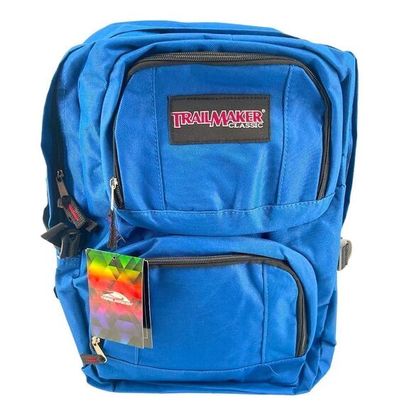 TrailMaker Classic 17” Blue Student Multi Compartment Laptop Backpack Bookbag - Picture 11 of 11